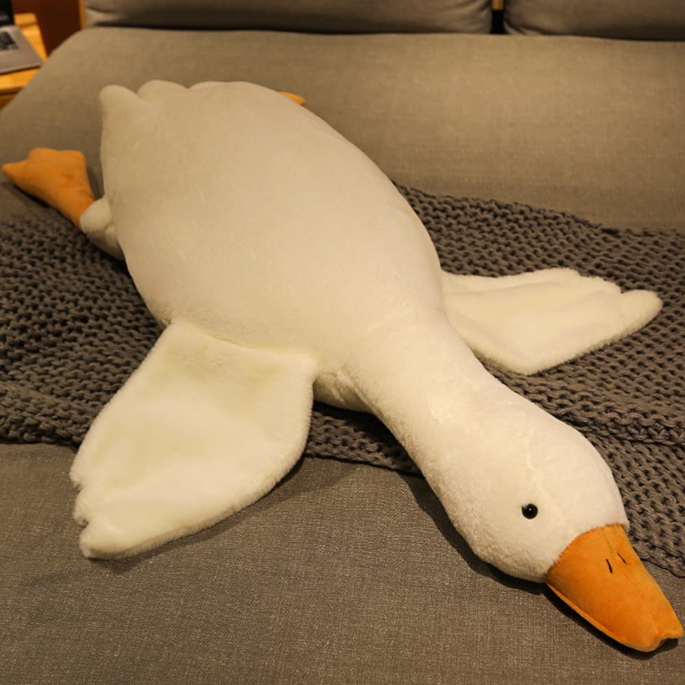 Goose Stuffed Animal Pillow Toy, Cute Giant White Goose Stuffed Animal Duck Plush Pillow,Super Soft Hugging Pillow,Swan Pillow W