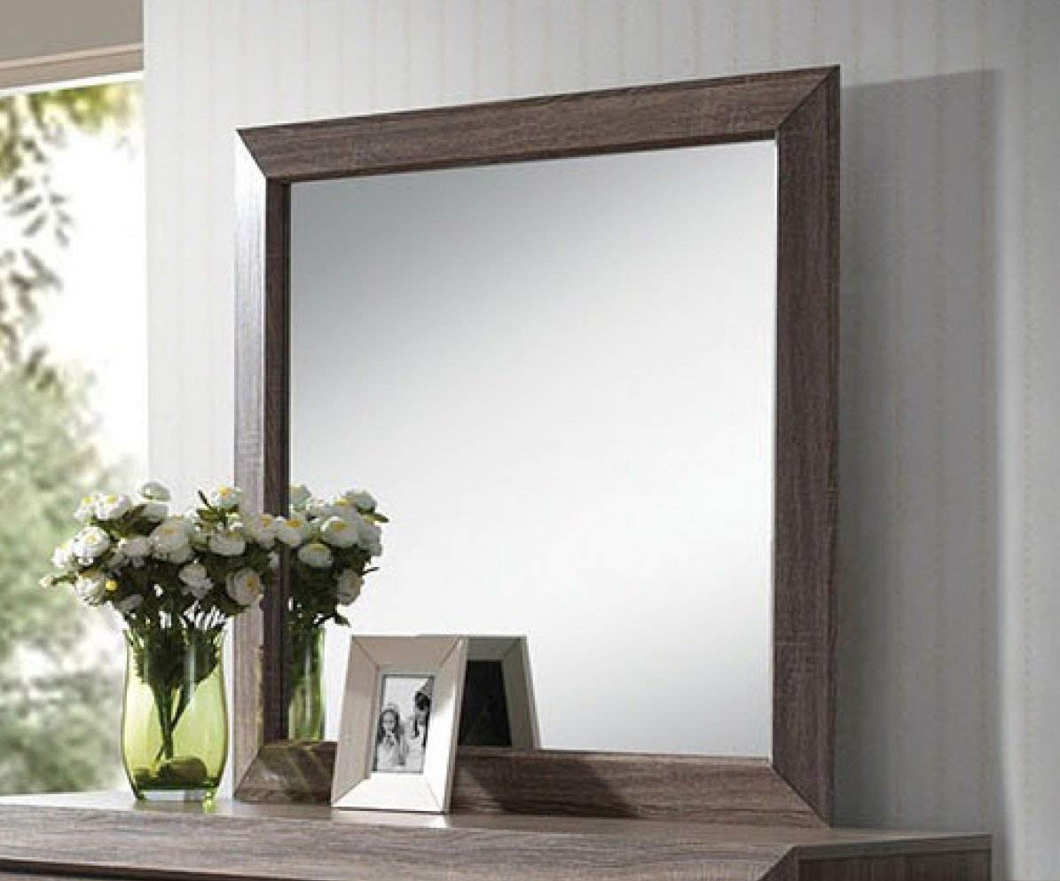 Acme Lyndon Mirror In Weathered Gray Grain