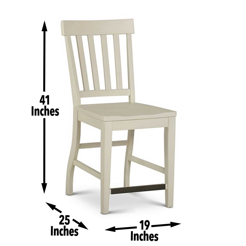 Steve Silver Cayla Stools, Farmhouse Style, Solid Rubberwood, Distressed Antique White Finish, Set of 2 Counter Chair, 19" L x 24" W x 42" H, Ivory