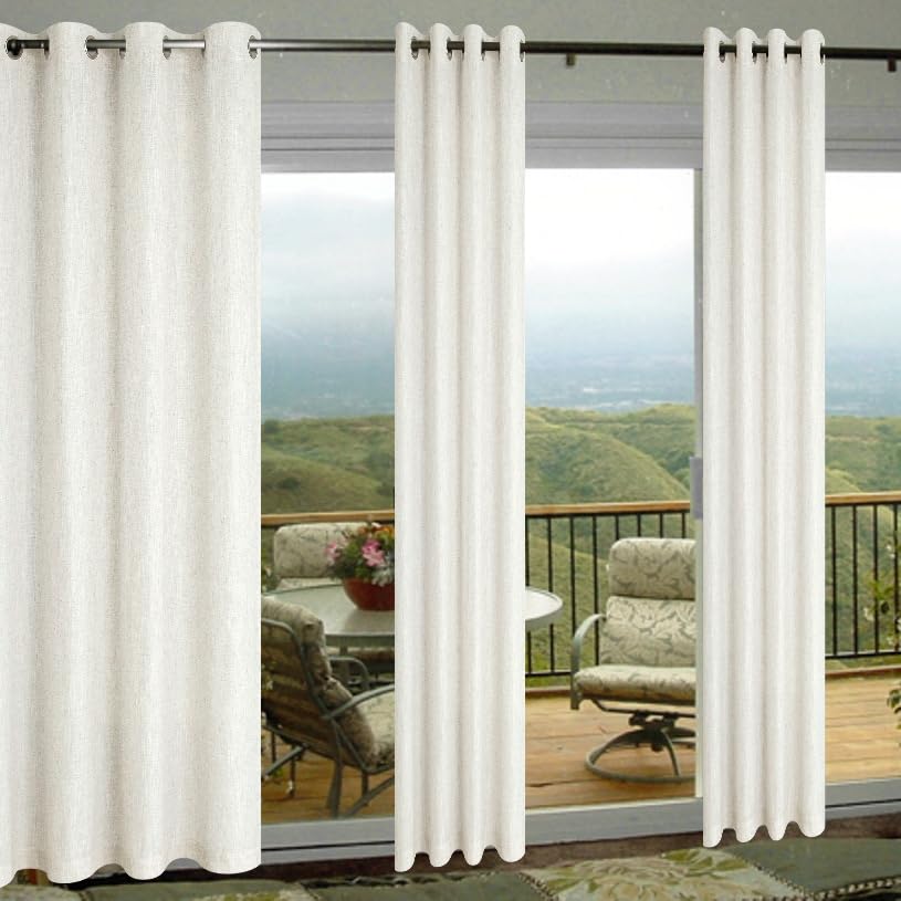 Pitalk 100 Inch Long Curtains For Living Room 2 Panels Set Grommet Hole Light Filtering Semi Sheer Linen Curtain Drapes For Bedr