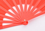Honshen Dance Folding Hand Fan,13Inch Red Large Chinese Kung Fu Tai Chi Plastic-Nylon Hand Held Folding Fans For Men/Women(Dance
