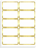 True-Ally 140 Pcs Golden Metallic Name Labels, Blank Name Tag Stickers With Permanent Adhesive Writable Stickers With Metallic G