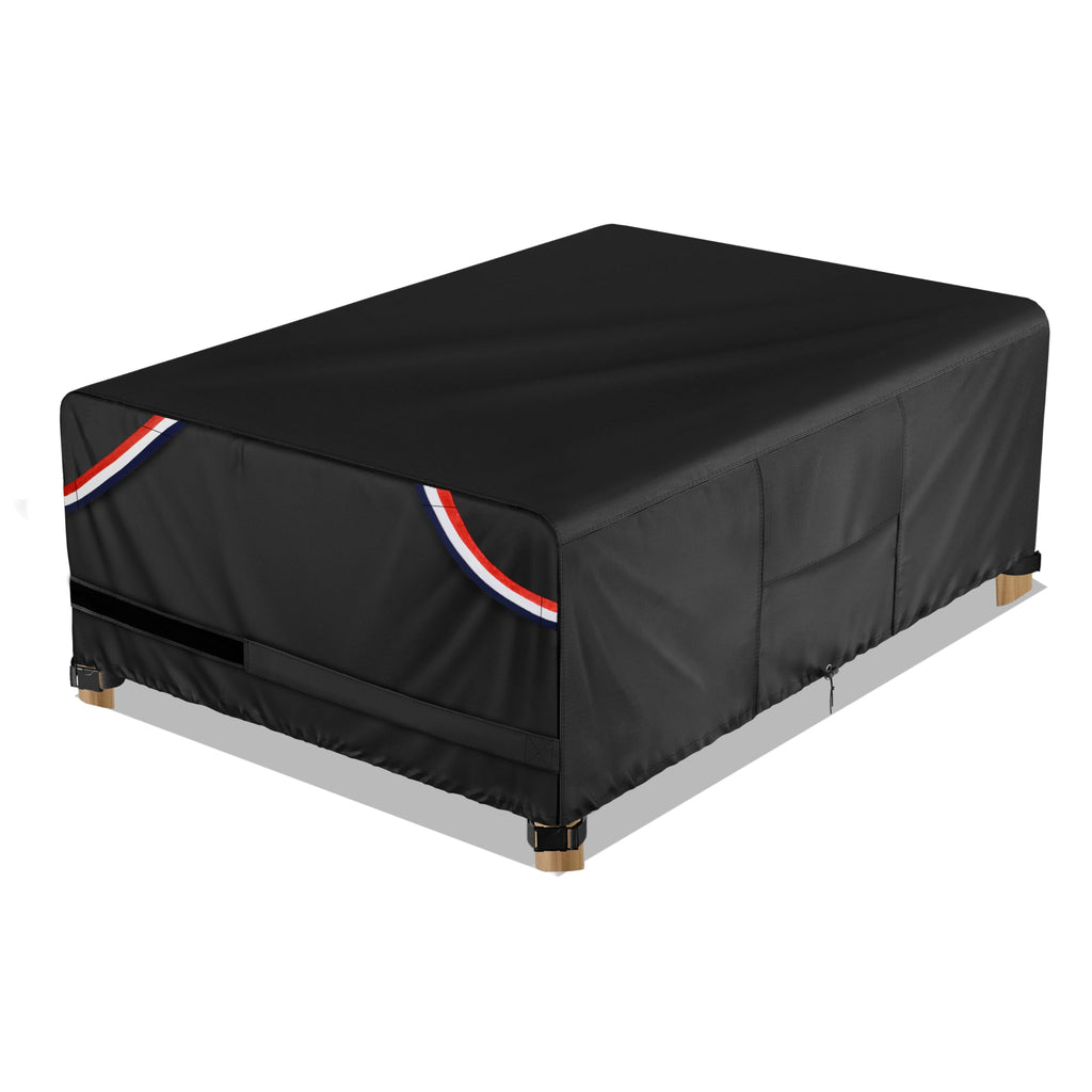 Outdoor Furniture Set Covers Waterproof 74 X 47 Inch Weatherproof Rectangular Cover, 600D Heavy Duty For Outside Dining