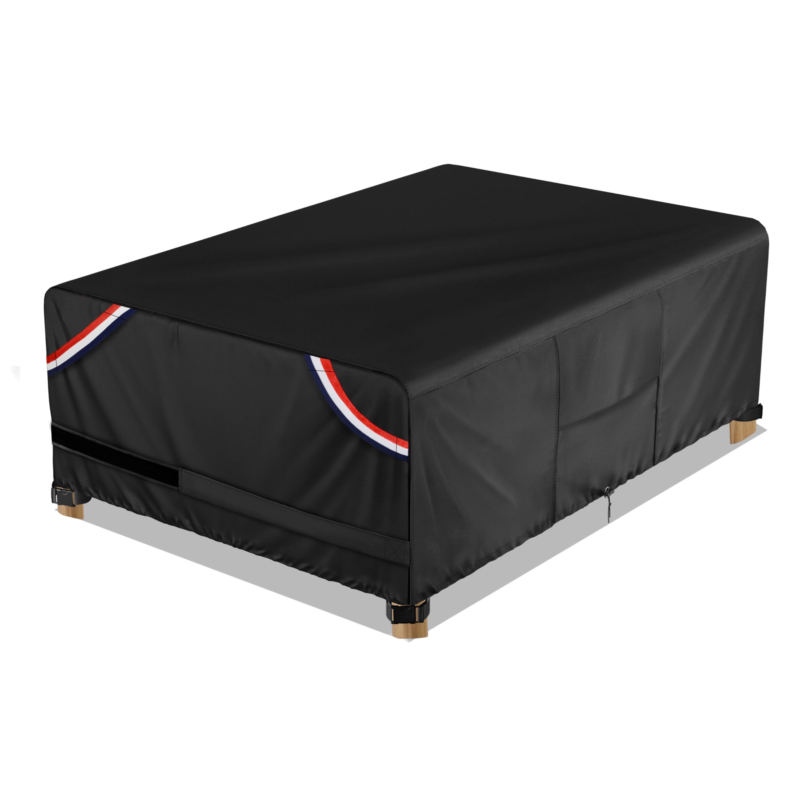 Outdoor Furniture Set Covers Waterproof 74 X 47 Inch Weatherproof Rectangular Cover, 600D Heavy Duty For Outside Dining