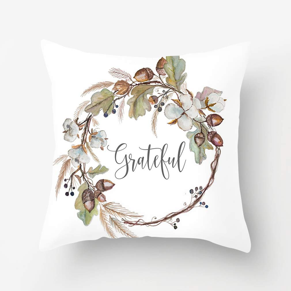 Psdwets Autumn Decorations Pumpkin Pillow Covers Set Of 4 Fall Decor Grateful Thanksgiving Throw Pillow Covers Cushion Cover 18