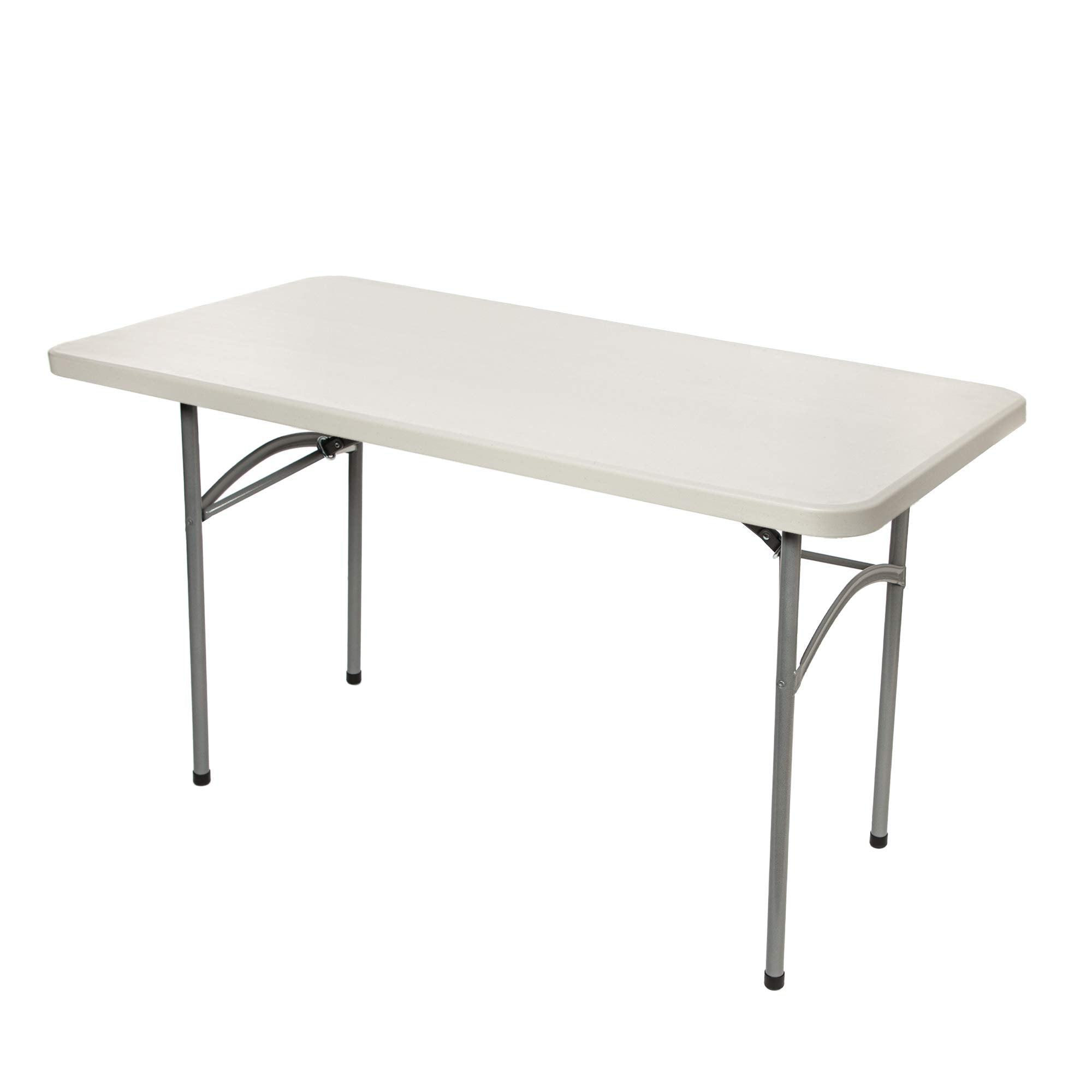 Oef Furnishings 4-Foot Heavy Duty Folding Table, 24' X 48', Light Grey, Indoor/Outdoor Use