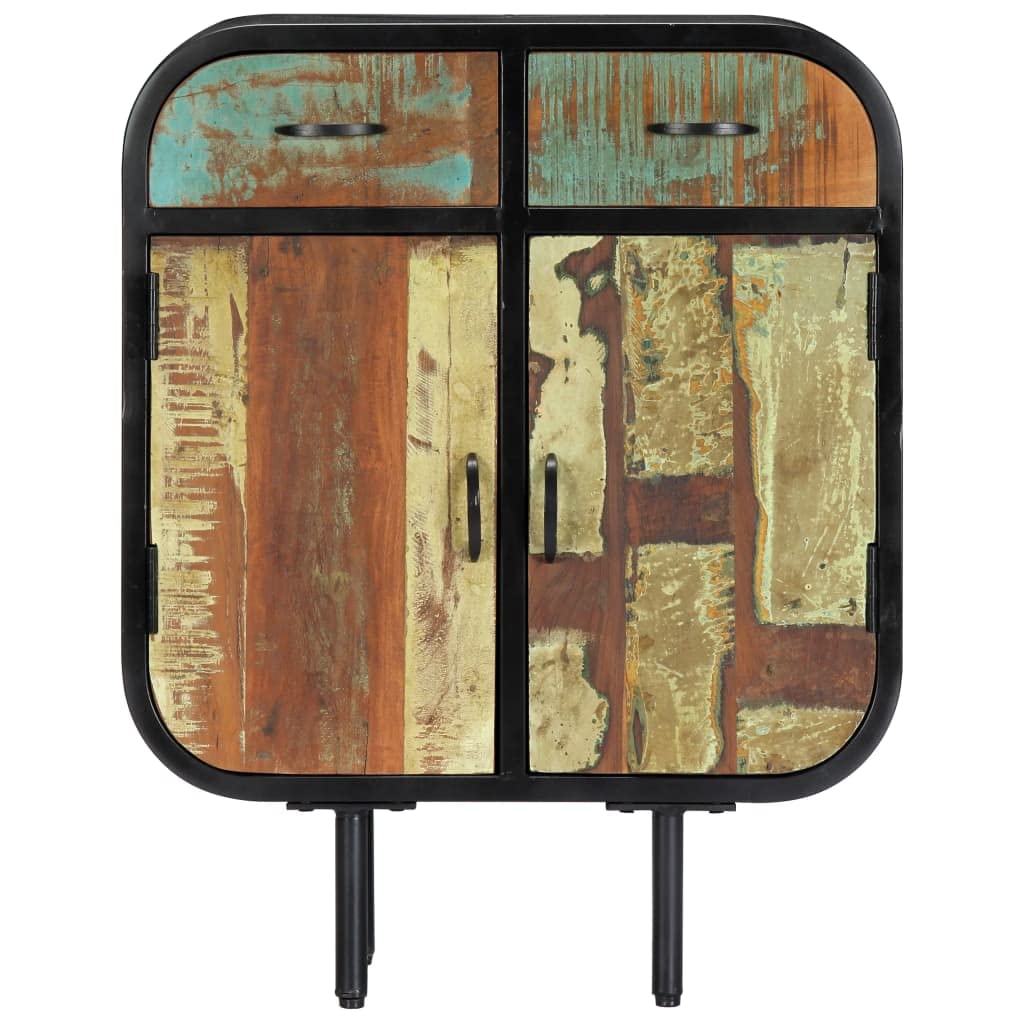 vidaXL Solid Reclaimed Wood Sideboard - Vintage Industrial Style Storage Cabinet with Two Drawers and Two Doors - 23.6&quot;x11.8&quot;x29.5&quot;