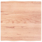 vidaXL Light Brown Square Table Top - 23.6x23.6 Inch Live Edge, Hand-Crafted from Treated Solid Oak Wood for Versatile Use - DIY Home and Commercial Furniture