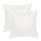 BRAWARM White Leather Throw Pillows 16 X 16 Inches, Snake Leather Pillow Covers Pack of 2, Faux Leather Decorative Pillow Covers
