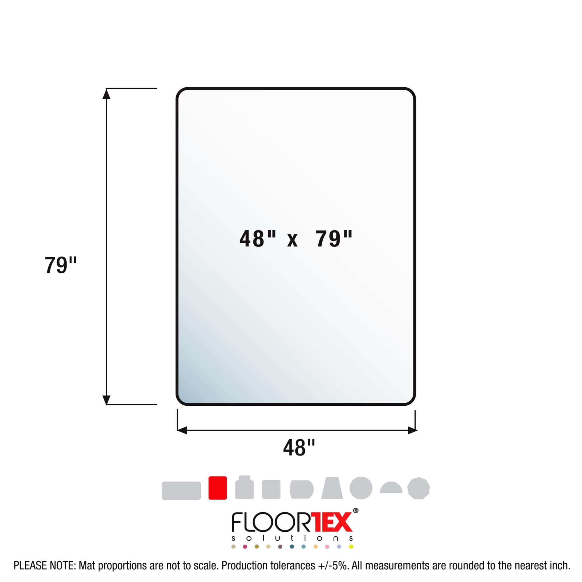 Cleartex Floortex Advantagemat 48-inch x 79-inch Rectangular Chair Mat for Carpets up to 1/4-inch , Vinyl (1120025EV)