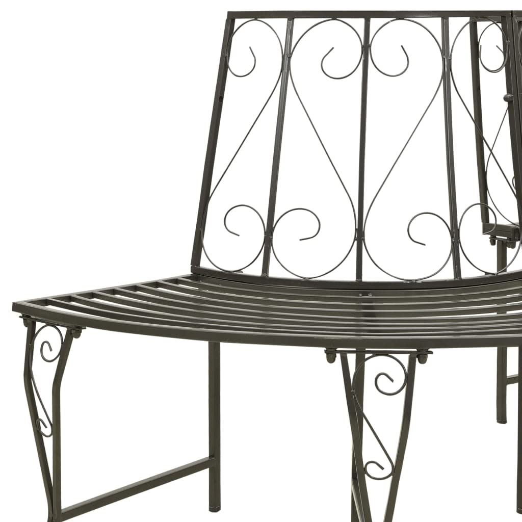 vidaXL Patio Half Round Tree Bench - Thumbnail 3