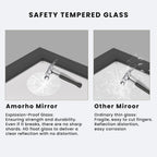 Amorho Black Bathroom Mirror, 60X36 Inch Thick Metal Framed Wall Mirrors For Over 2 Sinks, Bedroom, Living Room, Entryway, Large