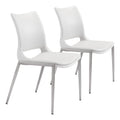 Ace Dining Chair (Set Of 2) White & Silver