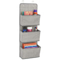 Asuvi Fabric Hanging Shelf Organiser 3Pockets Wardrobe Storage Bag Wall Mount Storage Rack For Toys, Purses, Keys, Sunglasses(C