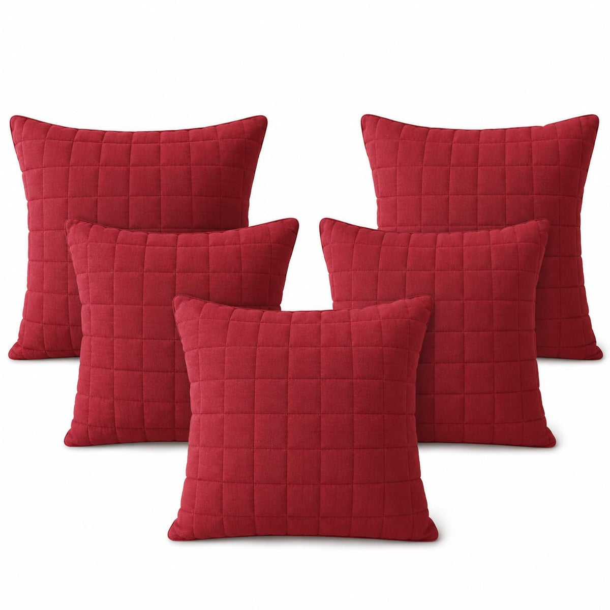 Edenwald Waterproof Terry Cotton Decorative Cushion Cover 10X10 Inch  Set Of 2, Soft Solid Square Covers For Sofa, Car, Living