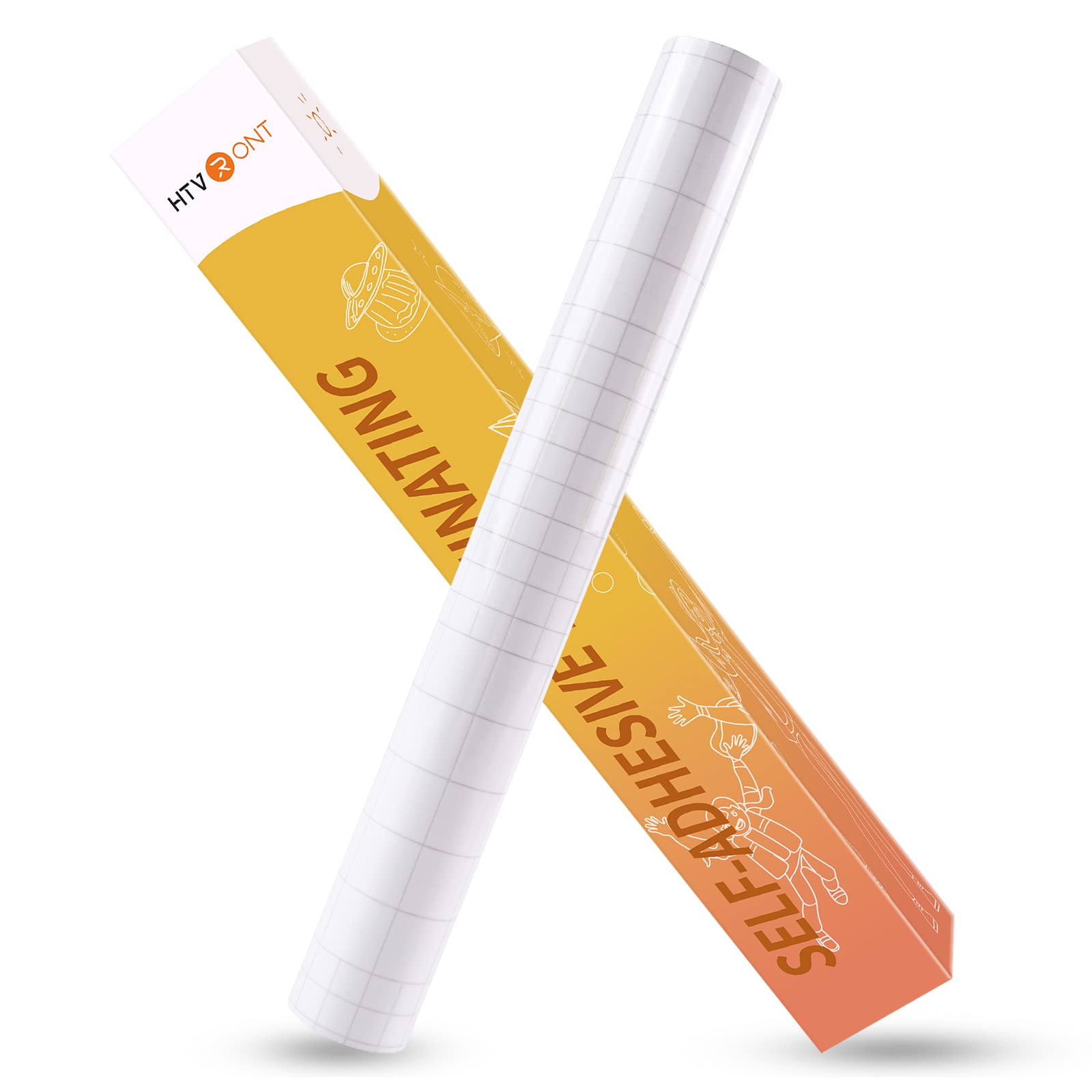 Htvront Clear Self-Adhesive Laminating Vinyl Roll-12 'X15Ft Non Thermal Laminating Film,No Machine Needed Clear Vinyl Laminate