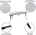 Flash Furniture Emmy 60" Circle Wave Flexible Laminate Activity Table Set with 12" Student Stack Chairs, Grey/Black