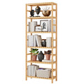 Bamjoy Bamboo Bookshelf, 6 Tier Bookcase Storage Shelves, Tall Book Rack Shelving Unit, Multipurpose Storage Adjustable Shelves