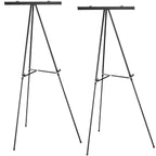 Excello Global Products Aluminum Flip-Chart Presentation Easel Stand: 2-Pack with Telescoping Legs, 70 Inches (Black)