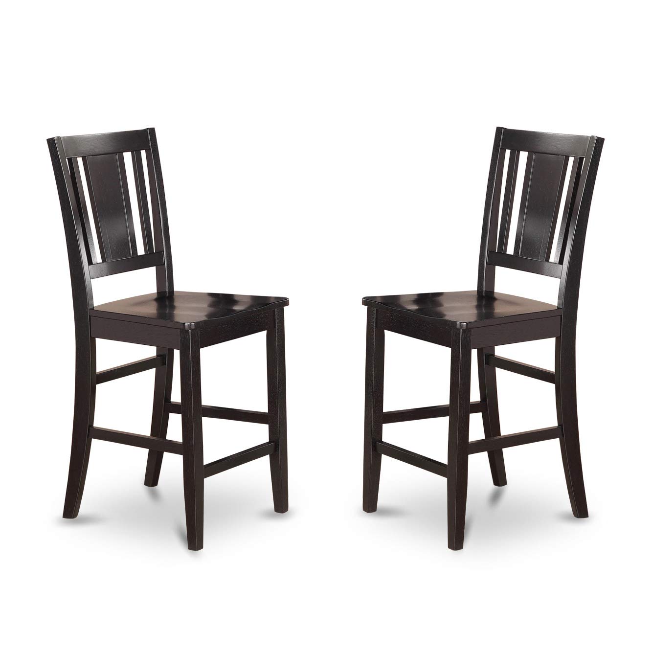 East West Furniture BUCK5-BLK-W 5 Piece Kitchen Counter Set Includes a Rectangle Dining Room Table and 4 Dining Chairs, 30x48 Inch, Black