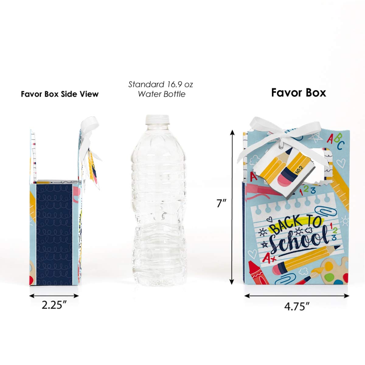 Big Dot Of Happiness Back To School - First Day Of School Classroom Decorations And Favor Boxes - Set Of 12