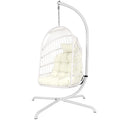 Chihee Egg Chair With Ultra Strong Stand And Cushion Foldable Wicker Rattan Hanging Chair Swing Chair Indoor Outdoor Patio Loung