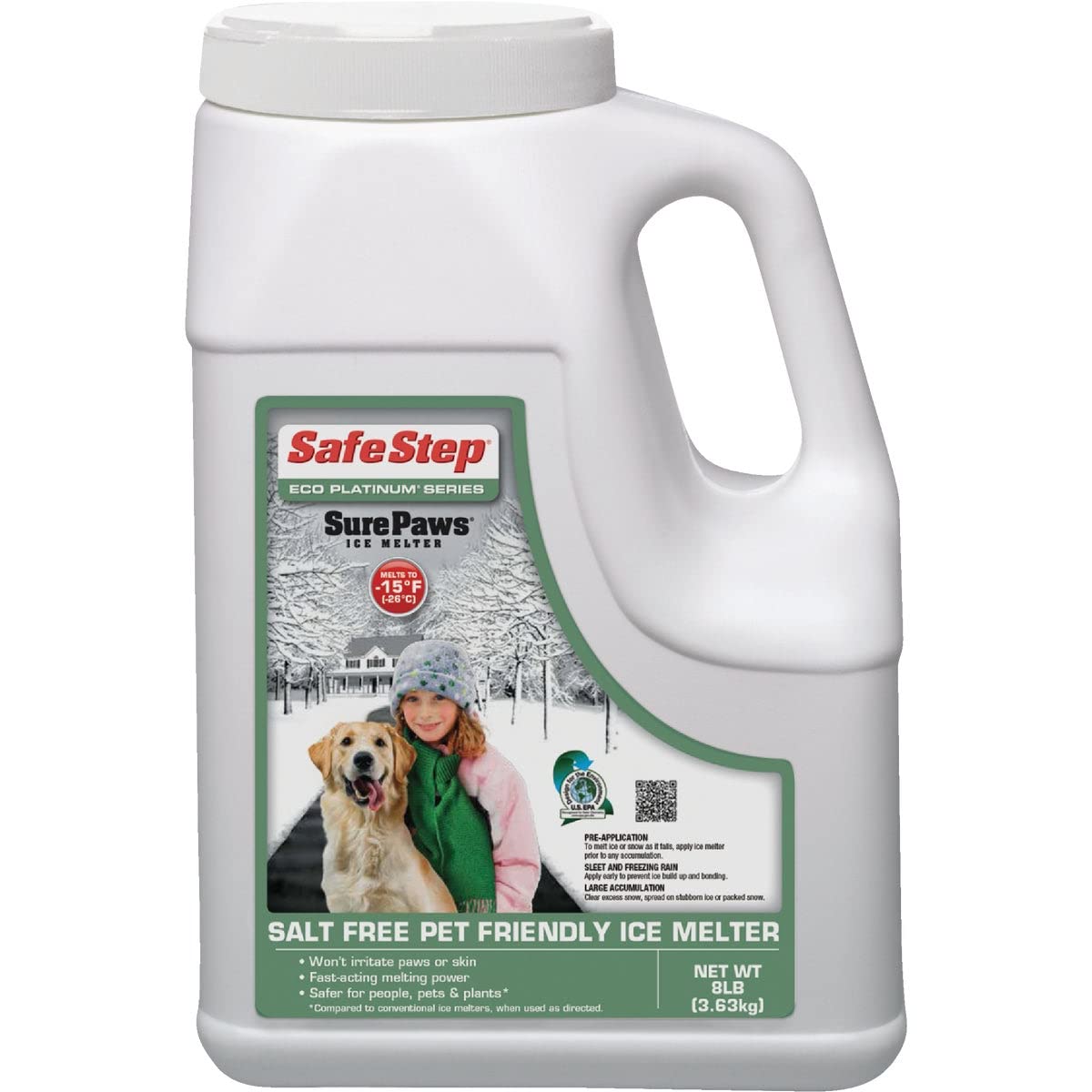 Safe Step 56708 8Lb Jug Safe Step Eco Platinum Series Sure Paws Ice Melter
