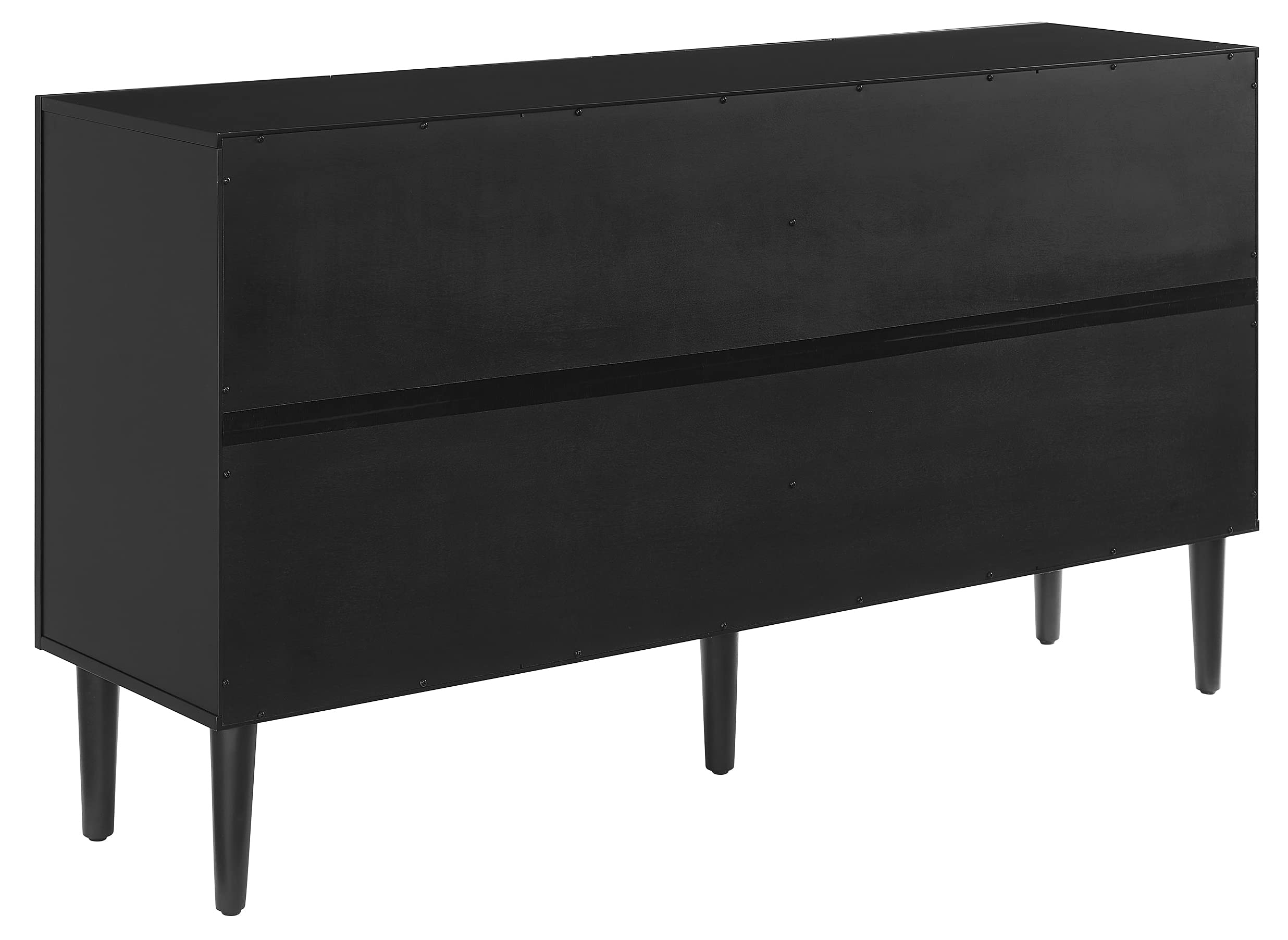 Crosley Furniture Everett Mid Century Sideboard Buffet Cabinet with Storage, Matte Black