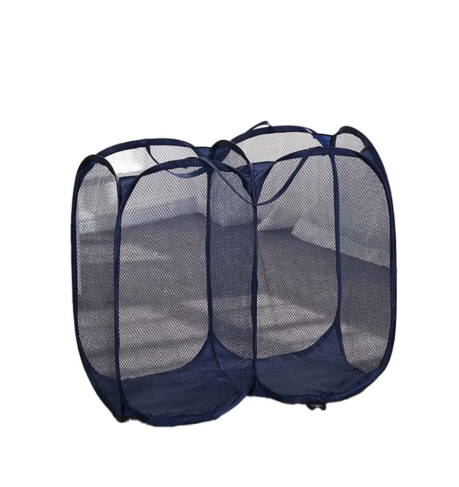 Kamuavni Double Hamper Divided Laundry Hamper Popup Laundry Hamper Two Compartment Laundry Basket Foldable Dirty Clothes Basket 