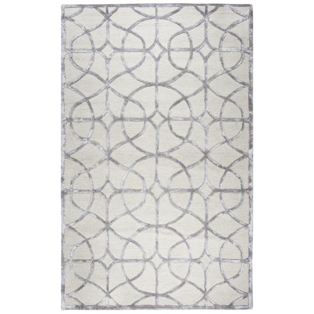 Rizzy Home Alora Decor Madison 8' X 10' Trellis Ivory/Silver Hand-Tufted Area Rug