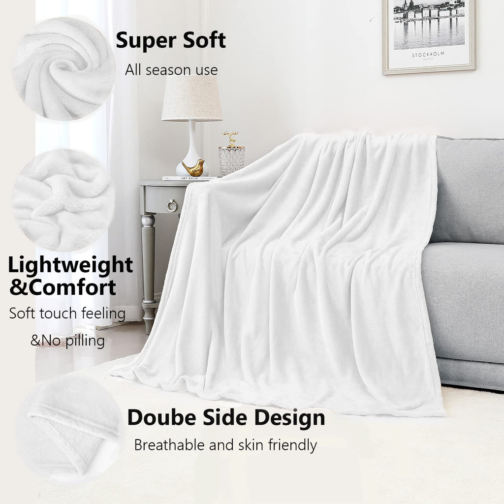 Christmas White Throw Blanket,Super Soft Cozy Blanket For Couch Sofa Bed.Plush Microfiber Blanket Lightweight,50X60 Inch