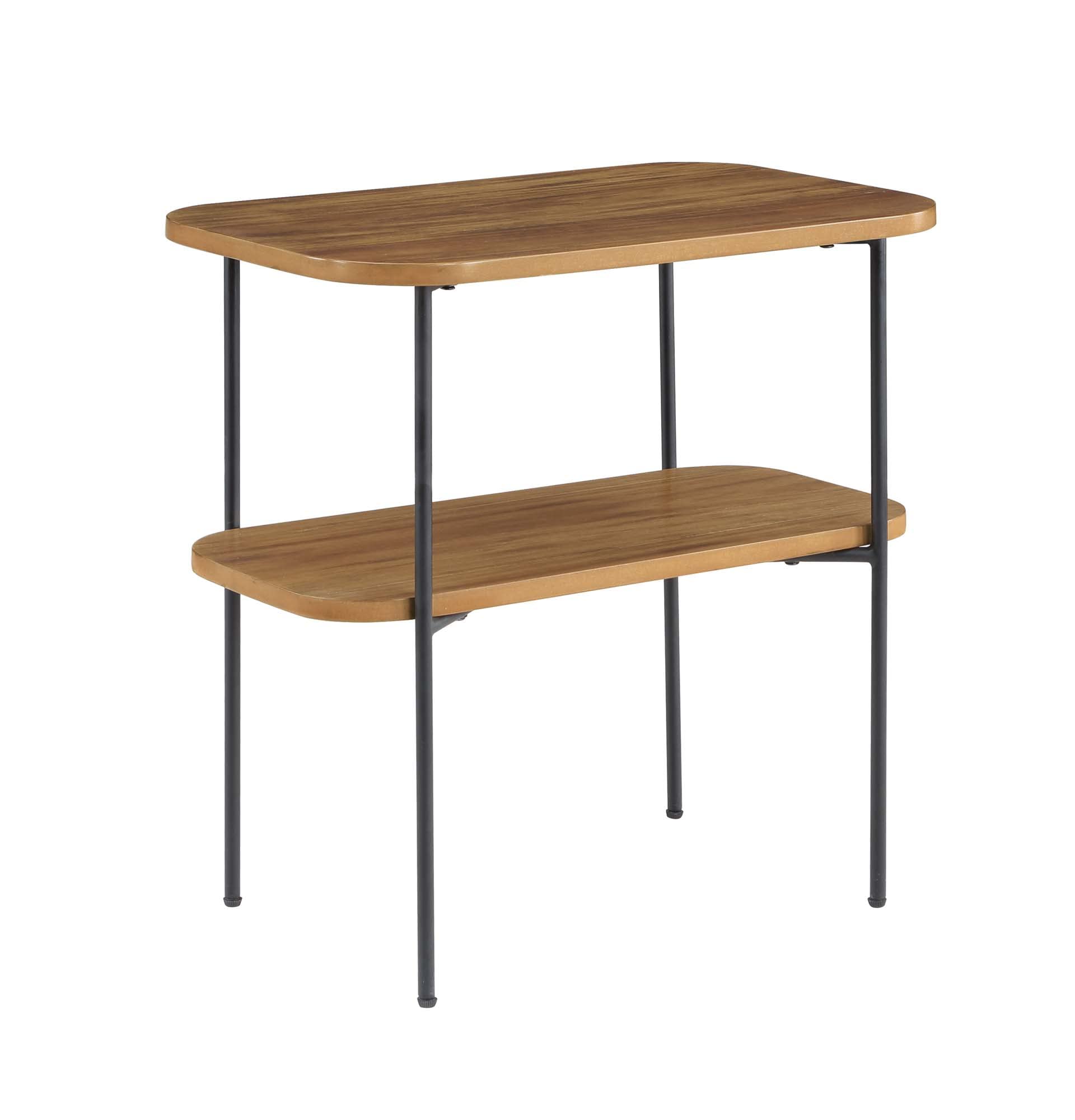 Convenience Concepts Lunar Chairside End Table with Shelf, Driftwood/Black