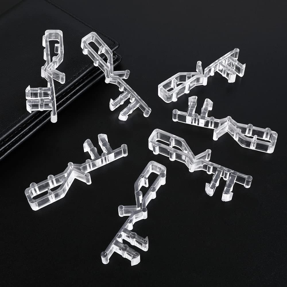 Lofrcin Hidden Channel Valance Clips, 2-1/8 Clear Plastic Clips for Valance with Groove (12pcs) - Durable & Easy to Install