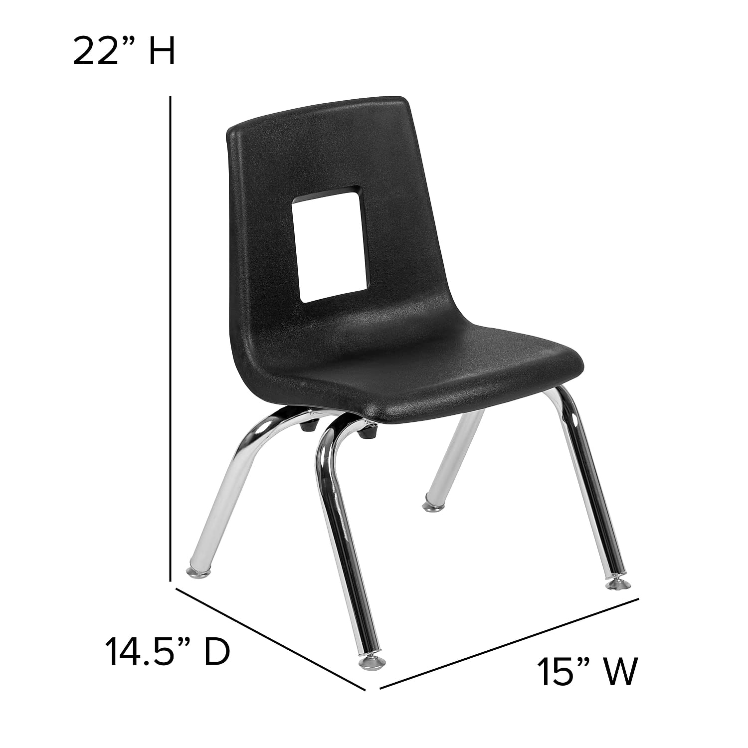 Flash Furniture Mickey Advantage Black Student Stack School Chair - 12-inch