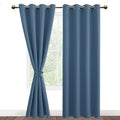 DWCN Blackout Curtains for Bedroom with Tiebacks - Room Darkening Privacy Grommet Top Window Curtains for Living Room, 52 x 96 i