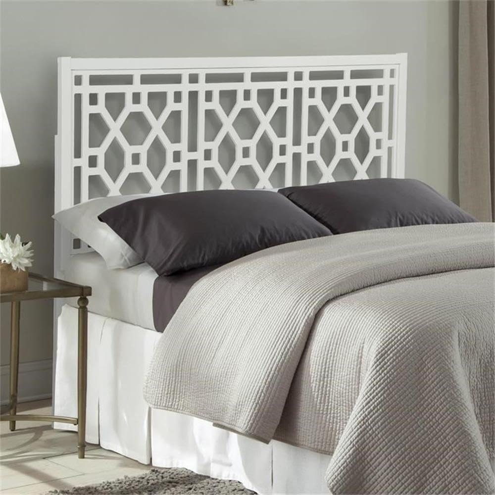 Comfort Pointe Thomas Chippendale White Wood Headboard
