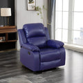 Caberryne Dark Blue Leather Recliner Chair for Living Room Furniture Set, Wall Hugger Reclining Chair for Small Space/RV, Home T