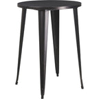 Flash Furniture Callum Commercial Grade 30" Round Black Metal Indoor-Outdoor Bar Table Set With 4 Cafe Stools