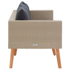 vidaXL Patio Sofa, Loveseat with Cushions, Patio Wicker Furniture, Outdoor Sofa for Backyard Garden Porch, Rustic, PE Rattan Beige