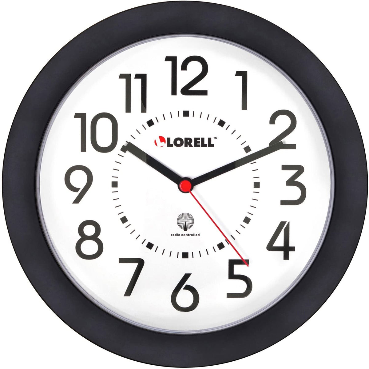 Lorell 60990 Wall Clock, Arabic Numerals, 9-Inch, White Dial/Black Frame