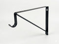 QCAA Heavy Duty NonAdjustable Shelf Rod Bracket, 12.6 x 10.5, Powder Coated Black, Made in Taiwan, 4 Pack