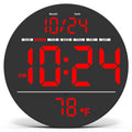 Digital Wall Clock with Large LED Display, Auto-Brightness, Temperature, Low-Reflectivity, Small Silent Non-Ticking Modern Elect