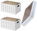 VIMI 50L Collapsible Storage Bins with Lids Stackable Utility Crates with Handles Plastic Large Folding Containers for Organizin