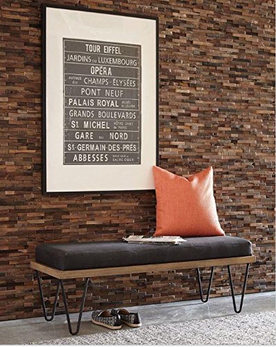 Upholstered Bench with Hairpin Legs Black
