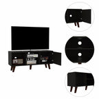 HomeRoots Particle Board Contemporary Black Wengue TV Stand