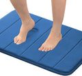 Home Brilliant Memory Foam Bath Mat Rug, Soft Non Slip Absorbent Bathroom Rugs for Shower Machine Washable, 24x17 Inches, Blue