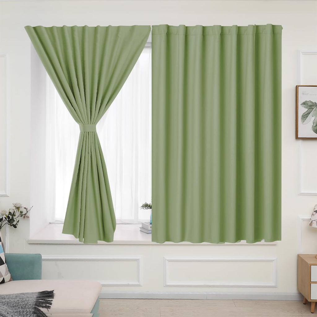 Muamar 2Pcs Self Adhesive Curtains For Small Window,Curtains For Bathroom,Short Curtains Door Curtains For Door Window,Rv Curtai