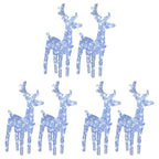 vidaXL 6 Acrylic Christmas Reindeers with Energy-Saving Cold White LED Lights, Weather-Resistant Outdoor Decoration, Multiple Lighting Effects and Easy Assembly