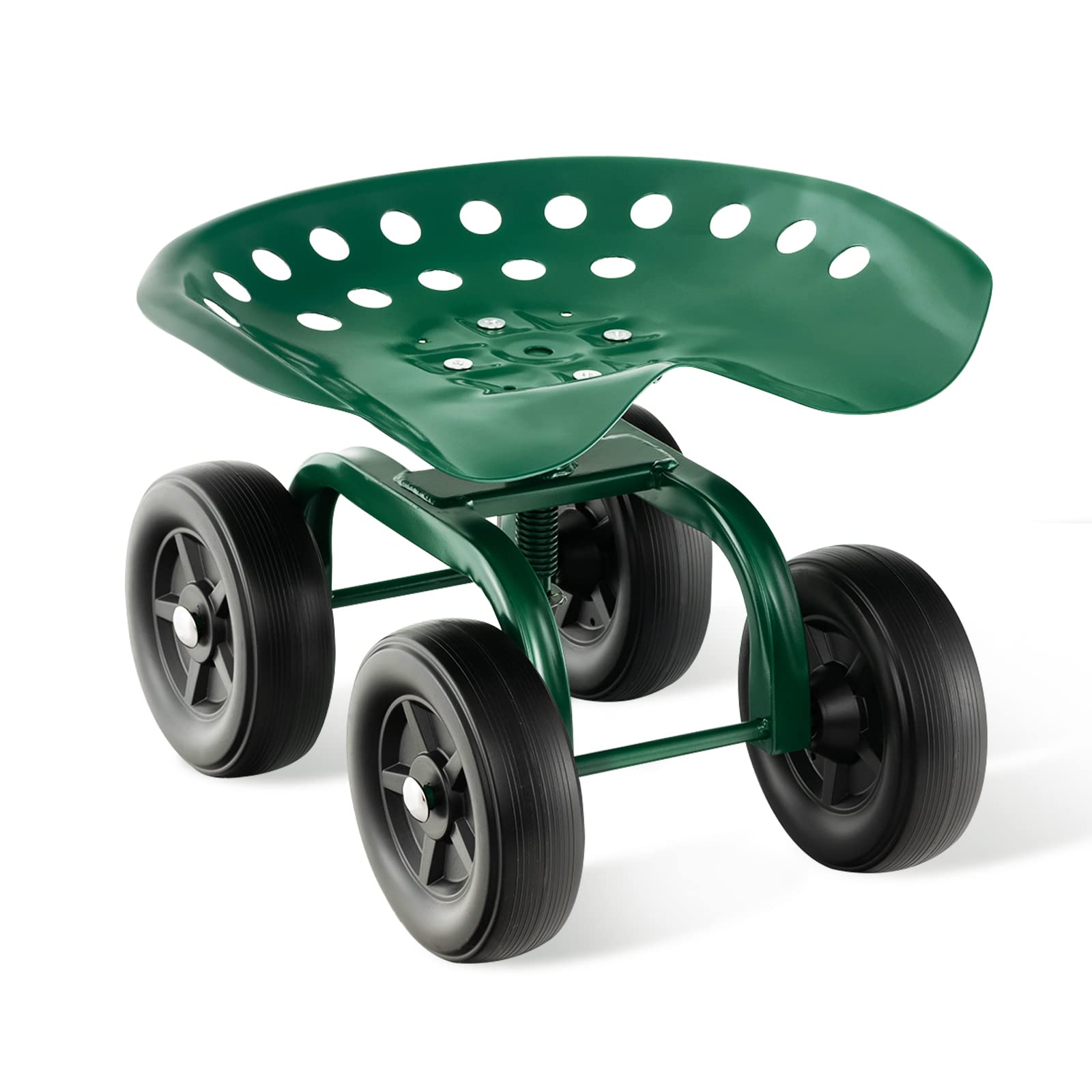 Giantex Garden Cart, Rolling Workseat With 4 Wheels, Garden Stool 360 Swivel Work Seat & Adjustable Height, Heavy Duty Wagon Sco