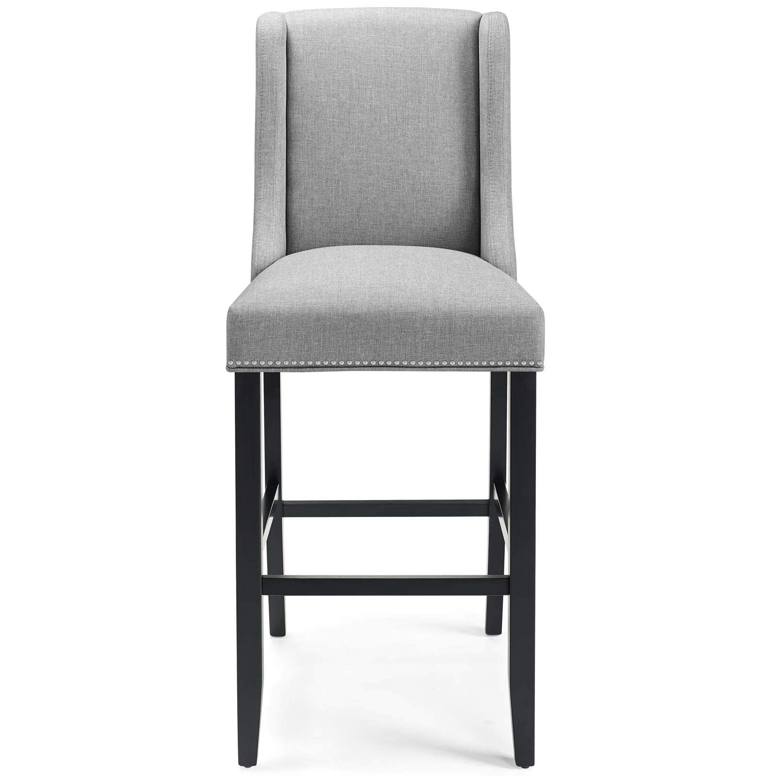 Modway Baron Fabric Upholstered Dining Bar Stool In Light Gray